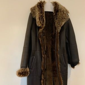 Full length shearling coat - Sz M